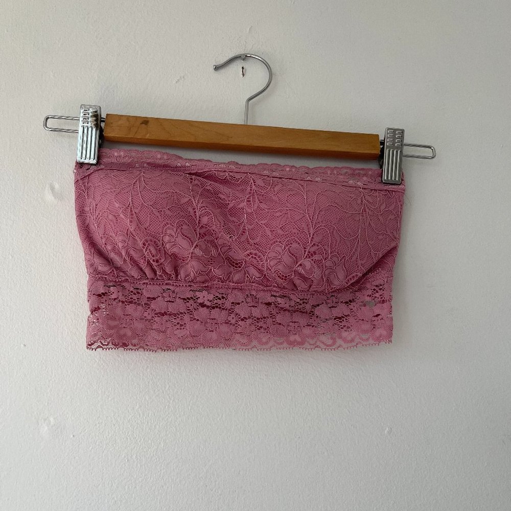 Strapless Bralette - Pink Lace